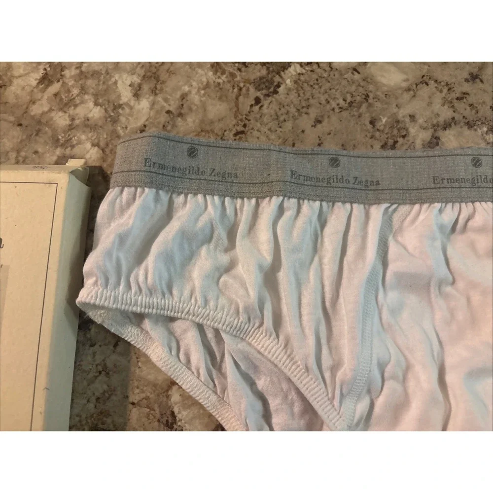 Vintage ERMENEGILDO ZEGNA Intimo Cotton Men's‎ Bikini Brief Underwear White 2XL